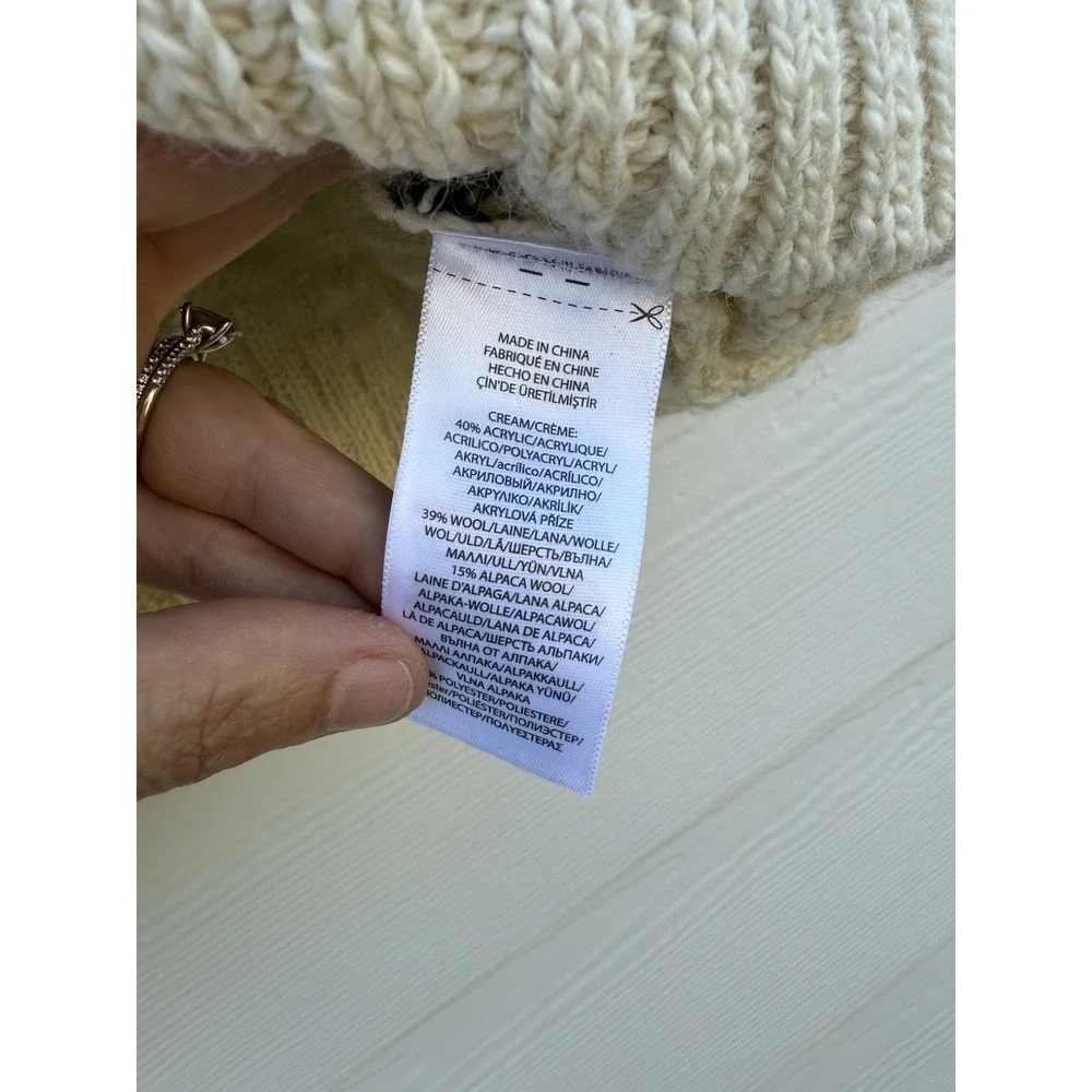 Polo Ralph Lauren Nordic‎ Wool Alpaca Blend Sweater Winter Cream Size Small - Picture 7 of 9